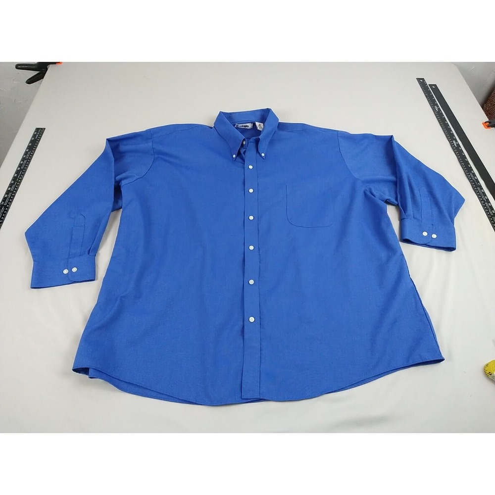 Cintas Work Shirt Unisex 20 RG Blue Long Sleeve Woven Durable Pocket